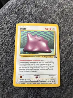 Pokemon TCG Ditto Fossil Holo Rare Unlimited 3/62 LP Condition - Image 1