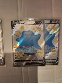 X3 Pokemon TCG Ditto V Shining Fates Sv118/Sv122 Holo Shiny Holo Rare - Image 2