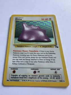 Pokemon TCG Ditto Fossil Holo 3/62 Rare Unlimited Near Mint ⭐ - Image 1