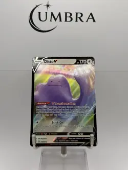 Pokemon TCG Ditto v Shining Fates Holo Ultra Rare Card 050/072 NM - Image 1