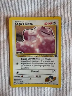 Pokemon TCG: Kogas Ditto 10/132 Gym Challenge Holo Rare 1999 Vintage Card - Image 1