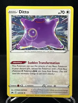Pokemon TCG Ditto Crown Zenith 107/159 Holo Rare - Image 1