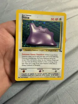 Ditto 3/62 Pokemon Fossil Holo 1st Edition - Image 1