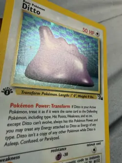 Ditto 3/62 Pokemon Fossil Holo 1st Edition - Image 2