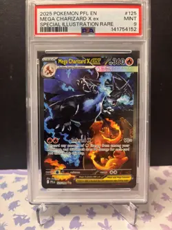 2025 POKEMON PFL EN-PHANTASMAL FLAMES #125 MEGA CHARIZARD X EX PSA 9 - Image 3