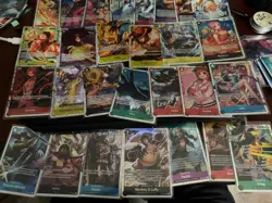 One Piece TCG SR and promo x50, 16x foil dom cards - mixed sets OP01-09 - Image 1