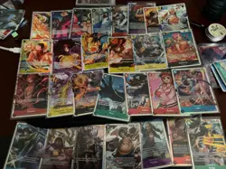 One Piece TCG SR and promo x50, 16x foil dom cards - mixed sets OP01-09 - Image 3