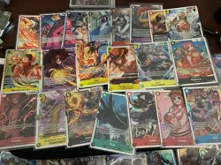 One Piece TCG SR and promo x50, 16x foil dom cards - mixed sets OP01-09 - Image 4