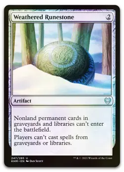 Weathered Runestone #247 (Foil) (NM) Kaldheim KHM Magic MTG - Image 1