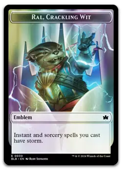 Emblem - Ral, Crackling Wit // Bushy Bodyguard Double-Sided Token (Foil) NM Bloo - Image 1