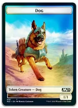 Dog // Griffin Double-Sided Token #19 // 3 (Foil) LP Core Set 2021 M21 Magic MTG - Image 1
