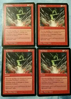 4 x Fireblast - Visions - NM-/EX+ magic mtg old school (Playset) - Image 1