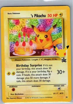 Birthday Pikachu 24/53 Celebrations: Classic Collection - Pokemon Card - NM - Image 1