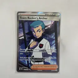 Pokemon TCG Team Rocket's Archer 223/182 Destined Rivals Full Art Trainer - Image 1
