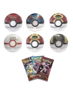 6 x Pokemon TCG Pokeball Tins - 18 Booster Packs Factory Sealed Costc - Image 1