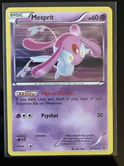 Pokemon Mesprit Plasma Blast 37/101 Holo Rare Basic 60 HP English - Image 1