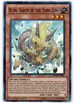 Bi'an, Earth of the Yang Zing - MP15-EN084 - Super Rare - 1st Edition NM Yugioh - Image 1