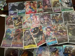 One Piece TCG SR and promo x25 cards - mixed sets OP01-09 - Image 1