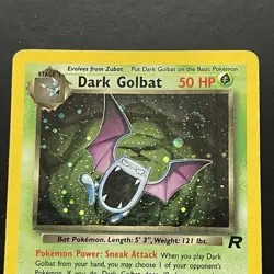 Dark Golbat SWIRL Holo Rare Pokemon Card 7/82 Team Rocket Series LP/MP - Image 2