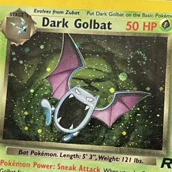 Dark Golbat SWIRL Holo Rare Pokemon Card 7/82 Team Rocket Series LP/MP - Image 3