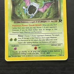 Dark Golbat SWIRL Holo Rare Pokemon Card 7/82 Team Rocket Series LP/MP - Image 4