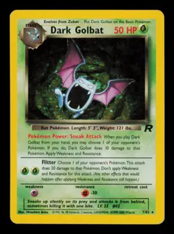 Pokemon Card Dark Golbat 7/82 Holo Team Rocket Vintage Rare WOTC LP 2000 - Image 1