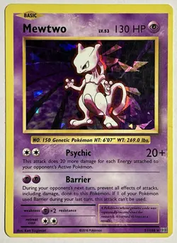 Mewtwo 51/108 (MP) Cracked Ice Holo XY Series: Evolutions 2016 Pokemon Card TCG - Image 1