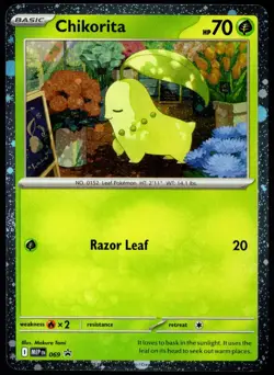 Pokemon TCG Chikorita MEP 069 2026 Perfect Order Black Star Promo Card - LP - Image 1