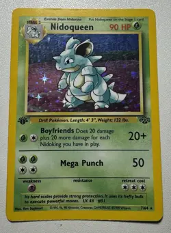 The Pokemon Company Nidoqueen 1st Edition Holo Rare Jungle 07/64 Stage 2 HP 90 - Image 1