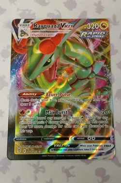Pokemon Evolving Skies *MISCUT ERROR* Rayquaza vmax Rapid Strike 111/203 - Image 1