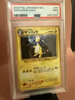 Pokemon Ampharos 181 Awakening Legends Holo Rare Japanese PSA 9 2000 - Image 1