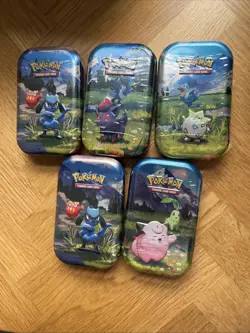 Pokemon Trading Card Mini Tin x 5 Job Lot New And Sealed - Image 1