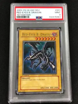 Yugioh 2003 Red Eyes B. Dragon 1st SDJ-001 PSA 9 Ultra Rare - Image 1