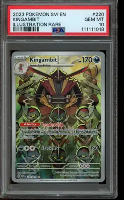 PSA 10 GEM MINT Pokemon Kingambit Scarlet & Violet Illustration Rare 220/198 - Image 1