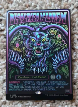 MTG Foil Displacer Kitten Black Lights & Dark Dungeons Secret Lair NM - Image 1