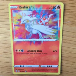 RESHIRAM 017/072 POKEMON CARD (SHINING FATES SET) AMAZING RARE HOLO - Image 1
