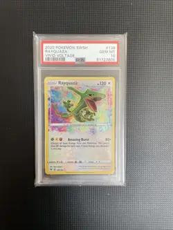 Pokemon TCG Rayquaza Amazing Rare Card #138/185 Vivid Voltage PSA 10 - Image 1
