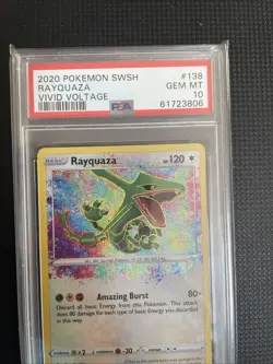 Pokemon TCG Rayquaza Amazing Rare Card #138/185 Vivid Voltage PSA 10 - Image 2