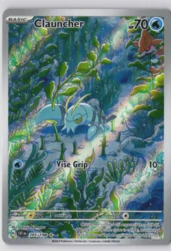 Clauncher Illustration Rare IR Scarlet & Violet Base Set Pokemon 205/198 Holo NM - Image 1
