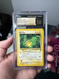 2000 POKEMON BLACK STAR PROMOS THE POWER OF ONE #27 PIKACHU CGC 10 PERFECT - Image 1