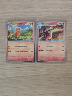 Pokemon 151 Master Set Charmander & Charmeleon Cosmos Foil Holo MEW 004 & 005 NM - Image 1