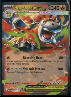 Mega Camerupt ex 022/132 Double Rare Mega Evolution Pokemon Near Mint - Image 1