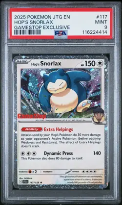2025 POKEMON JTG EN-JOURNEY TOGETHER GAMESTOP EXCLUSIVE #117 HOP'S SNORLAX PSA 9 - Image 2