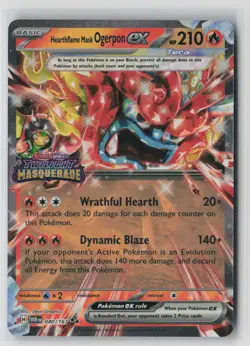 Hearthflame Mask Ogerpon ex 040/167 Double Rare Twilight Masquerade Near Mint - Image 1