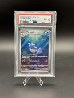 2023 Pokemon 151 Mew EN Wartortle 171 Illustration Rare IR PSA 10 - Image 1