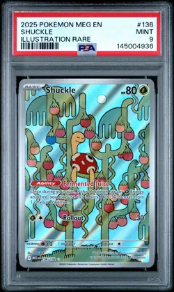 PSA 9 Shuckle 136 Illustration Rare Pokemon 2025 Pokemon Meg En-Mega Evolution - Image 1