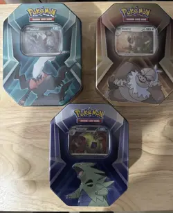 Pokemon TCG Triple Whammy Tin Set Darkrai Slaking Tyranitar 3 Tins - Image 1
