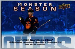 23-24 UPPER DECK MONSTER SEASON - CONNOR MCDAVID #MS-10 EDMONTON OILERS - Image 1