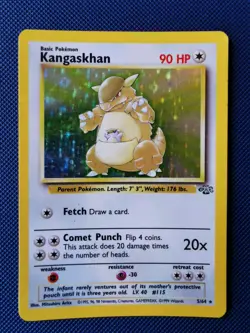 Pokemon TCG Kangaskhan Jungle Holo Card 5/64 Unlimited Rare, WOTC - Image 1