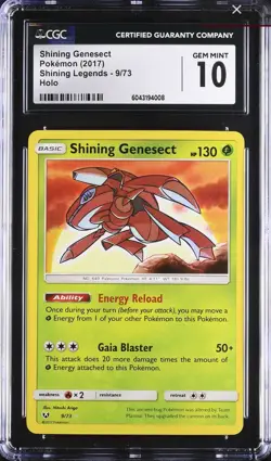 CGC 10 Gem Mint Shining Genesect 9/73 2017 Pokemon Sun And Moon Shining Legends - Image 3